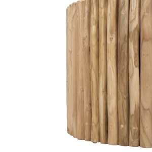 72435 ΤΡΑΠΕΖΙ ΣΑΛΟΝΙΟΥ ΣΤΡΟΓΓΥΛΟ COOTER HM9864 ΚΛΑΔΙΑ TEAK-ΦΥΣΙΚΟ Φ60,5x46Υεκ.