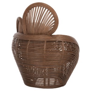 72446 ΠΟΛΥΘΡΟΝΑ CIRCE HM9883 RATTAN ΚΑΦΕ-ΜΑΞΙΛΑΡΙΑ ΕΚΡΟΥ 100x74x112,5Υεκ.