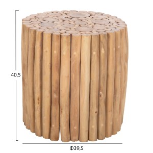 72447 ΤΡΑΠΕΖΙ ΣΑΛΟΝΙΟΥ ΣΤΡΟΓΓΥΛΟ COOTER HM9865 ΚΛΑΔΙΑ TEAK-ΦΥΣΙΚΟ Φ39x40,5Υεκ.