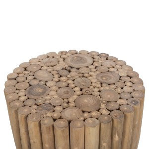 72447 ΤΡΑΠΕΖΙ ΣΑΛΟΝΙΟΥ ΣΤΡΟΓΓΥΛΟ COOTER HM9865 ΚΛΑΔΙΑ TEAK-ΦΥΣΙΚΟ Φ39x40,5Υεκ.