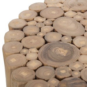72447 ΤΡΑΠΕΖΙ ΣΑΛΟΝΙΟΥ ΣΤΡΟΓΓΥΛΟ COOTER HM9865 ΚΛΑΔΙΑ TEAK-ΦΥΣΙΚΟ Φ39x40,5Υεκ.