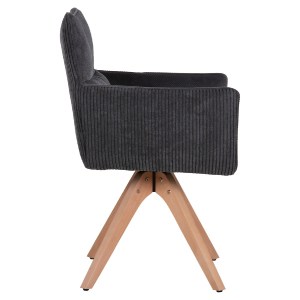 72463 ΠΟΛΥΘΡΟΝΑΚΙ QUILL HM9843.03 ΓΚΡΙ ΥΦΑΣΜΑ-ΞΥΛΟ ΟΞΙΑΣ ΠΟΔΙΑ 61x57,5x91Υεκ.