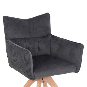 72463 ΠΟΛΥΘΡΟΝΑΚΙ QUILL HM9843.03 ΓΚΡΙ ΥΦΑΣΜΑ-ΞΥΛΟ ΟΞΙΑΣ ΠΟΔΙΑ 61x57,5x91Υεκ.