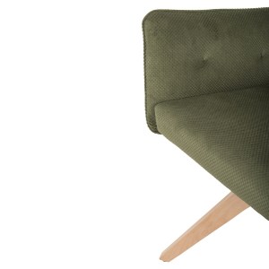 72464 ΠΟΛΥΘΡΟΝΑΚΙ QUILL HM9843.05 ΠΡΑΣΙΝΟ ΥΦΑΣΜΑ-ΞΥΛΟ ΟΞΙΑΣ ΠΟΔΙΑ 61x57,5x91Υεκ.