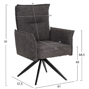 72465 ΠΟΛΥΘΡΟΝΑΚΙ ZORIN HM9846.03 ΓΚΡΙ ΥΦΑΣΜΑ-ΜΑΥΡΑ ΜΕΤΑΛΛΙΚΑ ΠΟΔΙΑ 64x66x94,5Υεκ.