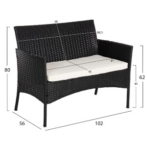 72481 ΣΕΤ ΣΑΛΟΝΙ 4ΤΜΧ STASIA HM6089.04 ΣΥΝΘ.RATTAN ΜΑΥΡΟ-ΜΠΕΖ ΜΑΞΙΛΑΡΙΑ
