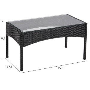 72481 ΣΕΤ ΣΑΛΟΝΙ 4ΤΜΧ STASIA HM6089.04 ΣΥΝΘ.RATTAN ΜΑΥΡΟ-ΜΠΕΖ ΜΑΞΙΛΑΡΙΑ
