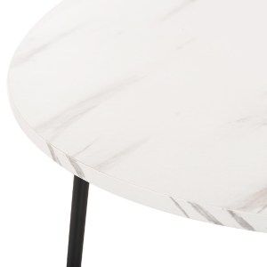 72506 ΤΡΑΠΕΖΙΑ ΣΑΛΟΝΙΟΥ 2ΤΜΧ CUPPER HM9878.12 ΜΕΛΑΜΙΝΗ ΛΕΥΚΟ ΜΑΡΜΑΡΟ-ΜΑΥΡΟ ΜΕΤΑΛΛΟ