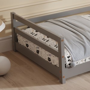 72509 ΚΡΕΒΑΤΙ ΠΑΙΔΙΚΟ HOUSER HM676.05 τ.MONTESSORI ΞΥΛΟ ΠΕΥΚΟ ΓΚΡΙ- 190x90εκ