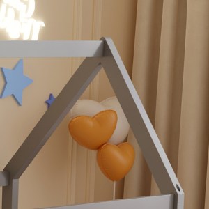 72514 ΚΡΕΒΑΤΙ ΠΑΙΔΙΚΟ PEPE HM677.05 τ.MONTESSORI ΞΥΛΟ ΠΕΥΚΟ ΓΚΡΙ- 190x90εκ
