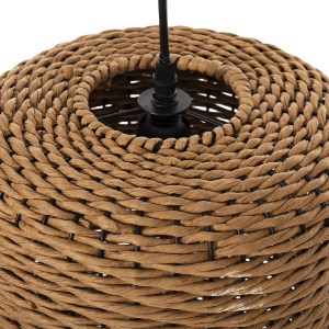 72519 ΦΩΤΙΣΤΙΚΟ ΟΡΟΦΗΣ ΚΡΕΜΑΣΤΟ HM4340 PAPER ROPE ΜΠΕΖ-ΜΑΥΡΟ ΜΕΤΑΛΛΟ-Φ26x40-120Υεκ.