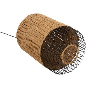 72519 ΦΩΤΙΣΤΙΚΟ ΟΡΟΦΗΣ ΚΡΕΜΑΣΤΟ HM4340 PAPER ROPE ΜΠΕΖ-ΜΑΥΡΟ ΜΕΤΑΛΛΟ-Φ26x40-120Υεκ.