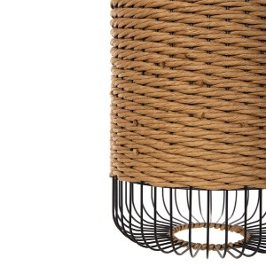 72519 ΦΩΤΙΣΤΙΚΟ ΟΡΟΦΗΣ ΚΡΕΜΑΣΤΟ HM4340 PAPER ROPE ΜΠΕΖ-ΜΑΥΡΟ ΜΕΤΑΛΛΟ-Φ26x40-120Υεκ.