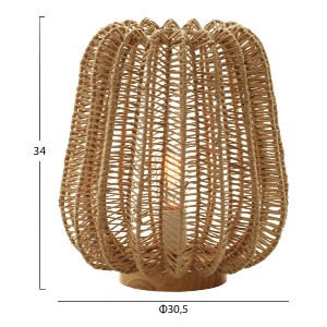 72522 ΕΠΙΤΡΑΠΕΖΙΟ ΦΩΤΙΣΤΙΚΟ HM4350 ΜΕΤΑΛΛΟ ΜΕ PAPER ROPE ΣΕ ΦΥΣΙΚΟ Φ30,5Χ34Υεκ.