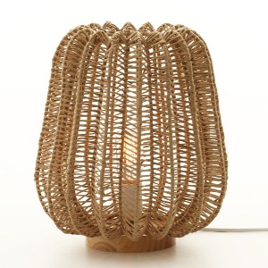 72522 ΕΠΙΤΡΑΠΕΖΙΟ ΦΩΤΙΣΤΙΚΟ HM4350 ΜΕΤΑΛΛΟ ΜΕ PAPER ROPE ΣΕ ΦΥΣΙΚΟ Φ30,5Χ34Υεκ.