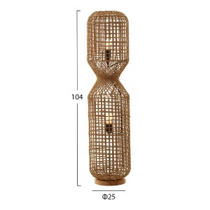 72526 ΦΩΤΙΣΤΙΚΟ ΔΑΠΕΔΟΥ HM4358 ΜΕΤΑΛΛΟ-PAPER ROPE ΣΕ ΚΑΦΕ-2 ΛΑΜΠΕΣ Φ25x104Υεκ.