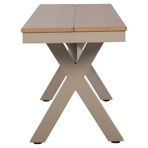 72530 ΠΑΓΚΑΚΙ ΑΛΟΥΜΙΝΙΟΥ TAWNEE HM6038.04 ΣΑΜΠΑΝΙ-POLYWOOD ΚΑΘΙΣΜΑ ΦΥΣΙΚΟ 150x36x45Υεκ.