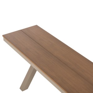 72530 ΠΑΓΚΑΚΙ ΑΛΟΥΜΙΝΙΟΥ TAWNEE HM6038.04 ΣΑΜΠΑΝΙ-POLYWOOD ΚΑΘΙΣΜΑ ΦΥΣΙΚΟ 150x36x45Υεκ.