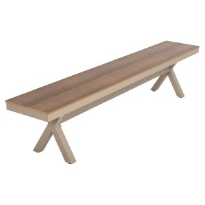 72532 ΠΑΓΚΑΚΙ ΑΛΟΥΜΙΝΙΟΥ TAWNEE HM6040.04 ΣΑΜΠΑΝΙ-POLYWOOD ΚΑΘΙΣΜΑ ΦΥΣΙΚΟ 220x36x44,5Υεκ.