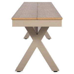 72532 ΠΑΓΚΑΚΙ ΑΛΟΥΜΙΝΙΟΥ TAWNEE HM6040.04 ΣΑΜΠΑΝΙ-POLYWOOD ΚΑΘΙΣΜΑ ΦΥΣΙΚΟ 220x36x44,5Υεκ.