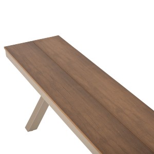 72532 ΠΑΓΚΑΚΙ ΑΛΟΥΜΙΝΙΟΥ TAWNEE HM6040.04 ΣΑΜΠΑΝΙ-POLYWOOD ΚΑΘΙΣΜΑ ΦΥΣΙΚΟ 220x36x44,5Υεκ.