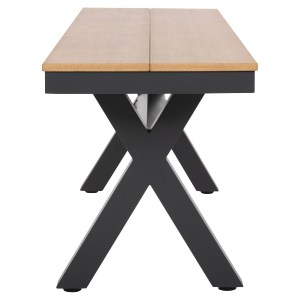 72534 ΠΑΓΚΑΚΙ ΑΛΟΥΜΙΝΙΟΥ TAWNEE HM6040.01 ΑΝΘΡΑΚΙ-POLYWOOD ΚΑΘΙΣΜΑ ΦΥΣΙΚΟ 220x36x44,5Υεκ.
