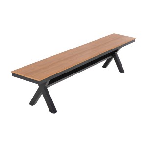 72534 ΠΑΓΚΑΚΙ ΑΛΟΥΜΙΝΙΟΥ TAWNEE HM6040.01 ΑΝΘΡΑΚΙ-POLYWOOD ΚΑΘΙΣΜΑ ΦΥΣΙΚΟ 220x36x44,5Υεκ.