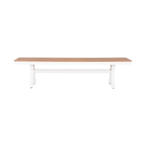 72535 ΠΑΓΚΑΚΙ ΑΛΟΥΜΙΝΙΟΥ TAWNEE HM6038.02 ΛΕΥΚΟ-POLYWOOD ΚΑΘΙΣΜΑ ΦΥΣΙΚΟ 150x36x45Υεκ.
