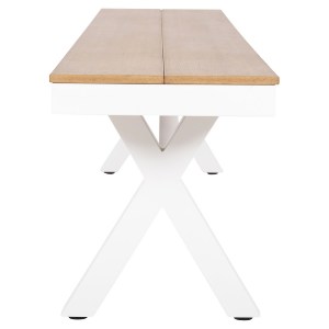 72535 ΠΑΓΚΑΚΙ ΑΛΟΥΜΙΝΙΟΥ TAWNEE HM6038.02 ΛΕΥΚΟ-POLYWOOD ΚΑΘΙΣΜΑ ΦΥΣΙΚΟ 150x36x45Υεκ.