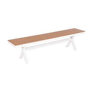 72535 ΠΑΓΚΑΚΙ ΑΛΟΥΜΙΝΙΟΥ TAWNEE HM6038.02 ΛΕΥΚΟ-POLYWOOD ΚΑΘΙΣΜΑ ΦΥΣΙΚΟ 150x36x45Υεκ.