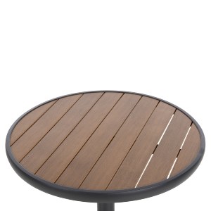 72541 ΤΡΑΠΕΖΙ ΑΛΟΥΜΙΝΙΟΥ ΣΤΡΟΓΓΥΛΟ ALEXA HM6086.01 ΑΝΘΡΑΚΙ-POLYWOOD TOP ΦΥΣΙΚΟ Φ60x73Υεκ.