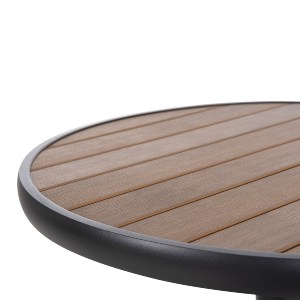 72541 ΤΡΑΠΕΖΙ ΑΛΟΥΜΙΝΙΟΥ ΣΤΡΟΓΓΥΛΟ ALEXA HM6086.01 ΑΝΘΡΑΚΙ-POLYWOOD TOP ΦΥΣΙΚΟ Φ60x73Υεκ.