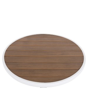 72542 ΤΡΑΠΕΖΙ ΑΛΟΥΜΙΝΙΟΥ ΣΤΡΟΓΓΥΛΟ ALEXA HM6086.02 ΛΕΥΚΟ-POLYWOOD TOP ΦΥΣΙΚΟ Φ60x73Υεκ.