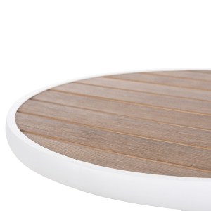 72542 ΤΡΑΠΕΖΙ ΑΛΟΥΜΙΝΙΟΥ ΣΤΡΟΓΓΥΛΟ ALEXA HM6086.02 ΛΕΥΚΟ-POLYWOOD TOP ΦΥΣΙΚΟ Φ60x73Υεκ.