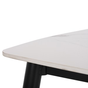 72548 ΤΡΑΠΕΖΙ RAVEN HM9854.01 ΚΕΡΑΜΙΚΟ TOP ΛΕΥΚΟ ΜΑΡΜΑΡΟ-ΜΑΥΡΟ ΜΕΤΑΛΛΟ 117,5x67,5x76Υεκ.