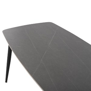 72549 ΤΡΑΠΕΖΙ RAVEN HM9854.02 ΚΕΡΑΜΙΚΟ TOP ΜΑΥΡΟ ΜΑΡΜΑΡΟ-ΜΑΥΡΟ ΜΕΤΑΛΛΟ 117,5x67,5x76Υεκ.