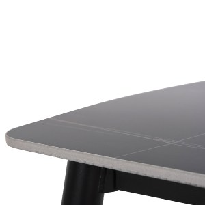72549 ΤΡΑΠΕΖΙ RAVEN HM9854.02 ΚΕΡΑΜΙΚΟ TOP ΜΑΥΡΟ ΜΑΡΜΑΡΟ-ΜΑΥΡΟ ΜΕΤΑΛΛΟ 117,5x67,5x76Υεκ.