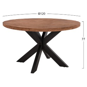 72551 ΤΡΑΠΕΖΙ ΣΤΡΟΓΓΥΛΟ MONTANA SUPERIOR HM9903 4εκ.ΠΑΧΟΣ ΜΑΣΙΦ ΞΥΛΟ ΑΚΑΚΙΑΣ Φ120Χ77Υεκ
