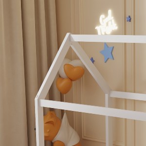 72558 ΚΡΕΒΑΤΙ ΠΑΙΔΙΚΟ PEPE HM677.03 τ.MONTESSORI ΞΥΛΟ ΠΕΥΚΟ ΛΕΥΚΟ- 190x90εκ