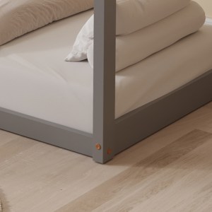 72559 ΚΡΕΒΑΤΙ ΠΑΙΔΙΚΟ PEPE HM678.05 τ.MONTESSORI ΞΥΛΟ ΠΕΥΚΟ ΓΚΡΙ- 140x70εκ