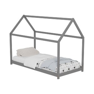 72559 ΚΡΕΒΑΤΙ ΠΑΙΔΙΚΟ PEPE HM678.05 τ.MONTESSORI ΞΥΛΟ ΠΕΥΚΟ ΓΚΡΙ- 140x70εκ