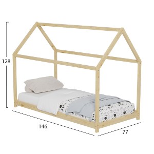 72560 ΚΡΕΒΑΤΙ ΠΑΙΔΙΚΟ PEPE HM678.01 τ.MONTESSORI ΞΥΛΟ ΠΕΥΚΟ ΦΥΣΙΚΟ- 140x70εκ