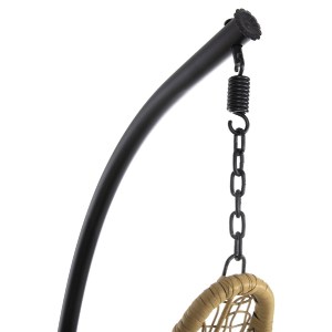 72569 ΚΡΕΜΑΣΤΗ ΠΟΛΥΘΡΟΝΑ ΦΩΛΙΑ MILLIE HM5996.04 ΜΕΤΑΛΛΟ ΜΑΥΡΟ-ΣΥΝΘ.RATTAN ΜΠΕΖ Φ95x195Υεκ.