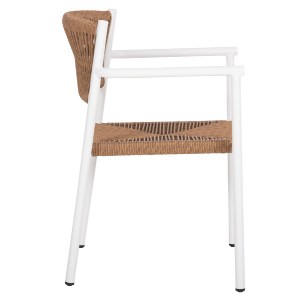 72578 ΠΟΛΥΘΡΟΝΑ ΑΛΟΥΜΙΝΙΟΥ STER HM5786.11 ΛΕΥΚΗ-ΣΥΝΘ.RATTAN ΜΠΕΖ 55,5x53x78Υεκ.