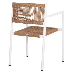 72578 ΠΟΛΥΘΡΟΝΑ ΑΛΟΥΜΙΝΙΟΥ STER HM5786.11 ΛΕΥΚΗ-ΣΥΝΘ.RATTAN ΜΠΕΖ 55,5x53x78Υεκ.