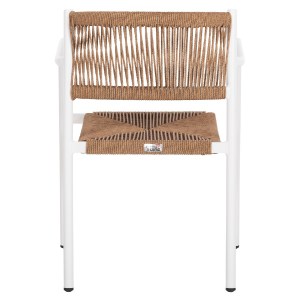 72578 ΠΟΛΥΘΡΟΝΑ ΑΛΟΥΜΙΝΙΟΥ STER HM5786.11 ΛΕΥΚΗ-ΣΥΝΘ.RATTAN ΜΠΕΖ 55,5x53x78Υεκ.