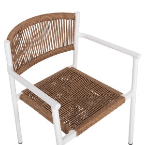 72578 ΠΟΛΥΘΡΟΝΑ ΑΛΟΥΜΙΝΙΟΥ STER HM5786.11 ΛΕΥΚΗ-ΣΥΝΘ.RATTAN ΜΠΕΖ 55,5x53x78Υεκ.