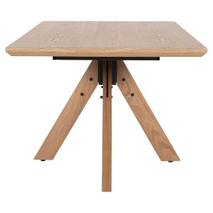 72591 ΤΡΑΠΕΖΙ PAOLO HM9853 MDF ΜΕ ΚΑΠΛΑΜΑ ΦΡΑΞΙΝΟΥ-ΠΟΔΙΑ RUBBERWOOD-ΦΥΣΙΚΟ 180x90x75Yεκ