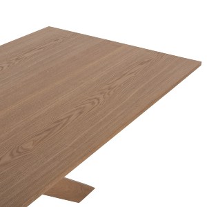 72591 ΤΡΑΠΕΖΙ PAOLO HM9853 MDF ΜΕ ΚΑΠΛΑΜΑ ΦΡΑΞΙΝΟΥ-ΠΟΔΙΑ RUBBERWOOD-ΦΥΣΙΚΟ 180x90x75Yεκ