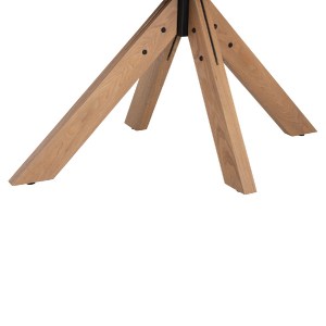 72591 ΤΡΑΠΕΖΙ PAOLO HM9853 MDF ΜΕ ΚΑΠΛΑΜΑ ΦΡΑΞΙΝΟΥ-ΠΟΔΙΑ RUBBERWOOD-ΦΥΣΙΚΟ 180x90x75Yεκ